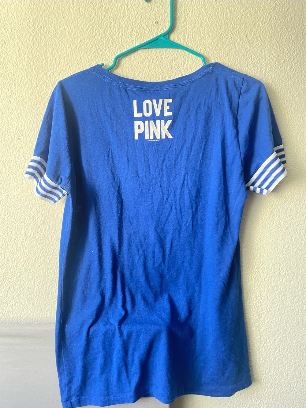Victoria's Secret PINK Los Angeles Dodgers Blue & White V-Neck Tee - Picture 8 of 9